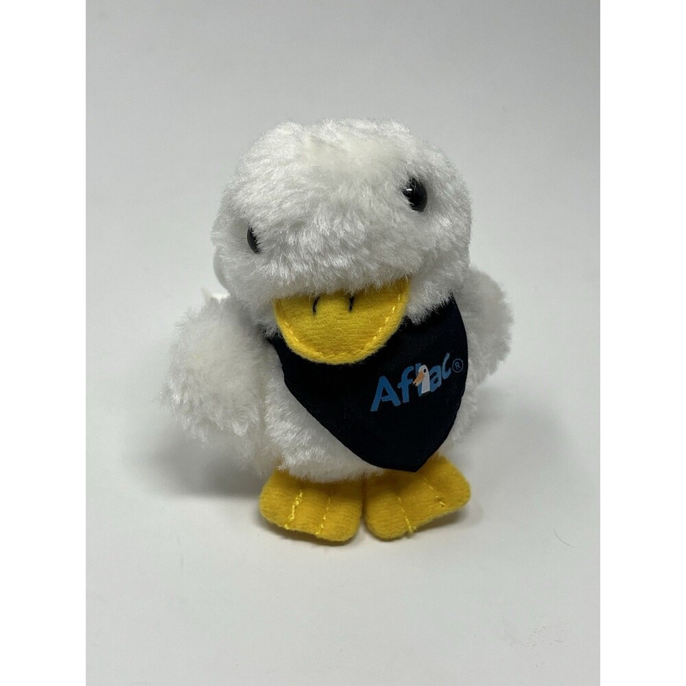 Aflac Baby Duck Plush Keychain Backpack Clip Sound Talks Says AFLACK Plushie 3"